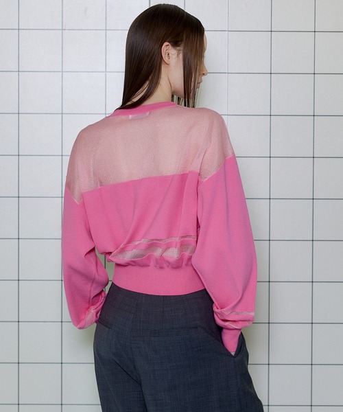 MAISON SPECIAL(メゾンスペシャル)の「Sheer Border Knit/シアーボーダーニット【MAISON SPECIAL/メゾンスペシャル】(ニット/セーター・レディース・グレー/ブラック/ピンク・FREE)」の11枚目の写真