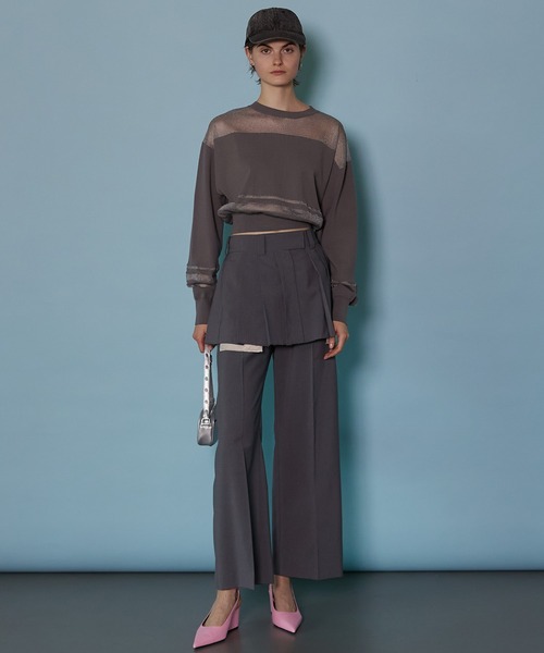 MAISON SPECIAL(メゾンスペシャル)の「Sheer Border Knit/シアーボーダーニット【MAISON SPECIAL/メゾンスペシャル】(ニット/セーター・レディース・グレー/ブラック/ピンク・FREE)」の6枚目の写真