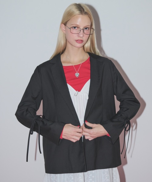 idem ribbon sleeve jacket/袖リボンジャケット idem（イデム）の「ribbon sleeve jacket/袖リボンジャケット