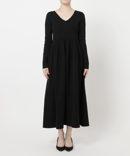 【美品】VERMEIL par iena フォルムニットフレンチワンピース　青 VERMEIL par iena ワンピース フォルムニット フレンチ