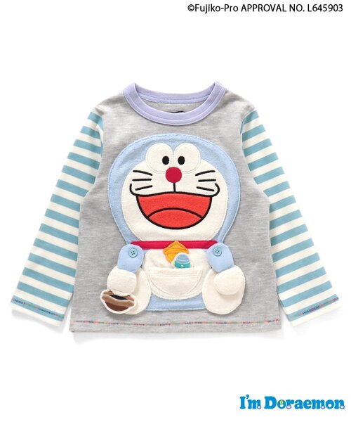 BIT'Z(ビッツ)の「I'm Doraemon もぐもぐギミック長袖Tシャツ(Tシャツ/カットソー・キッズ・キナリ/グレー・90/95/120/100/110/80)」の5枚目の写真