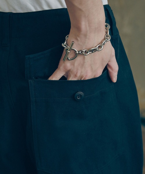 Bleme(ブレム)の「ミリタリーワイド ベイカーパンツ/ファティーグパンツ ウエスト調整付(その他パンツ・メンズ・オフホワイト/ブラック/カーキ・L/M/S/XL)」の17枚目の写真