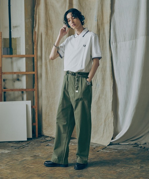 Bleme(ブレム)の「ミリタリーワイド ベイカーパンツ/ファティーグパンツ ウエスト調整付(その他パンツ・メンズ・オフホワイト/ブラック/カーキ・L/M/S/XL)」の9枚目の写真