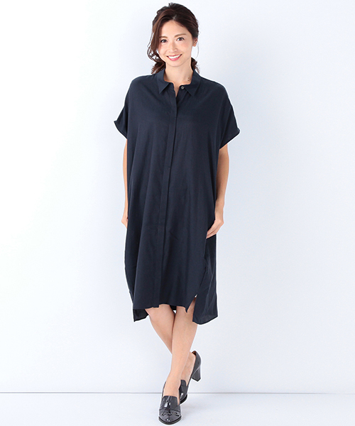 Demi-Luxe BEAMS（デミルクス ビームス）の「Demi-Luxe BEAMS / とろみドルマンワンピース（ワンピース・レディース・ベージュ/ネイビー・36/38）」の15枚目の写真