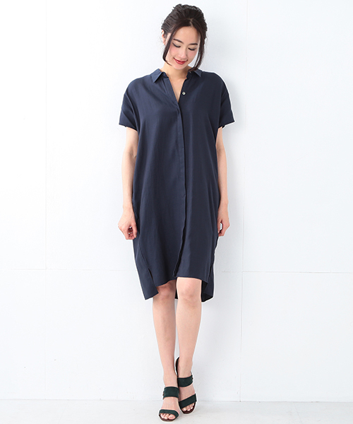 Demi-Luxe BEAMS（デミルクス ビームス）の「Demi-Luxe BEAMS / とろみドルマンワンピース（ワンピース・レディース・ベージュ/ネイビー・36/38）」の16枚目の写真