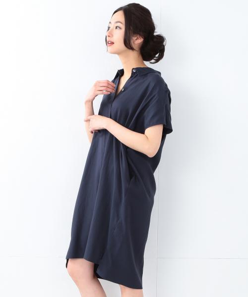 Demi-Luxe BEAMS（デミルクス ビームス）の「Demi-Luxe BEAMS / とろみドルマンワンピース（ワンピース・レディース・ベージュ/ネイビー・36/38）」の10枚目の写真