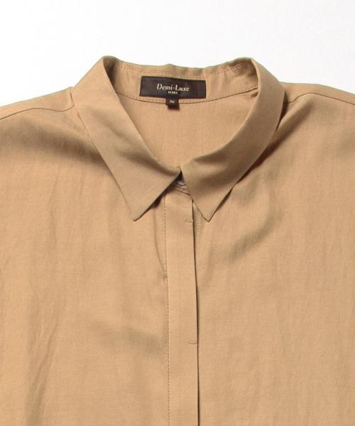 Demi-Luxe BEAMS（デミルクス ビームス）の「Demi-Luxe BEAMS / とろみドルマンワンピース（ワンピース・レディース・ベージュ/ネイビー・36/38）」の13枚目の写真