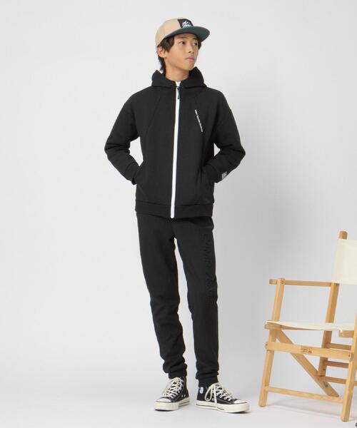 CAMP7(キャンプセブン)の「CAMP7(キャンプ7)【セットアップ対応】ロゴジップパーカー(パーカー・キッズ・ブラック/グレー・150/160/130/140/120)」の4枚目の写真