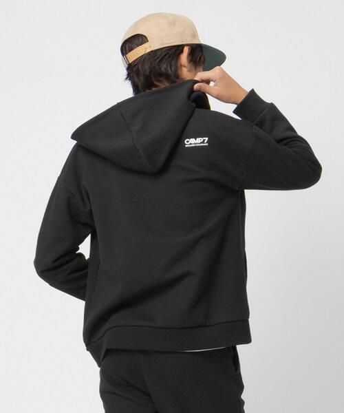 CAMP7(キャンプセブン)の「CAMP7(キャンプ7)【セットアップ対応】ロゴジップパーカー(パーカー・キッズ・ブラック/グレー・150/160/130/140/120)」の9枚目の写真