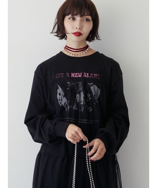 jouetie(ジュエティ)の「チュールレイヤードワンピース(ワンピース・レディース・ブラック/ブルー/オフホワイト・MEDIUM)」の6枚目の写真