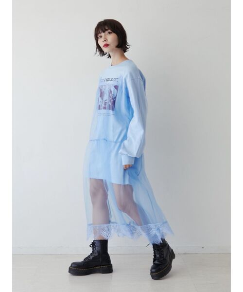 jouetie(ジュエティ)の「チュールレイヤードワンピース(ワンピース・レディース・ブラック/ブルー/オフホワイト・MEDIUM)」の11枚目の写真