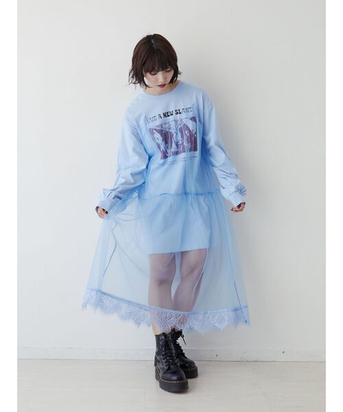 jouetie(ジュエティ)の「チュールレイヤードワンピース(ワンピース・レディース・ブラック/ブルー/オフホワイト・MEDIUM)」の12枚目の写真