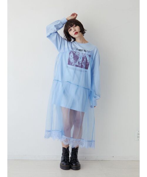 jouetie(ジュエティ)の「チュールレイヤードワンピース(ワンピース・レディース・ブラック/ブルー/オフホワイト・MEDIUM)」の13枚目の写真