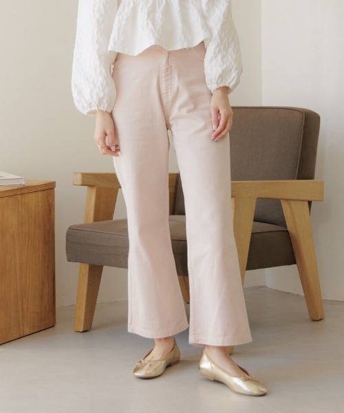 flower（フラワー）の「サニーバギーパンツ（デニムパンツ・レディース・ミント/イエロー/ピンク・S/M）」の2枚目の写真