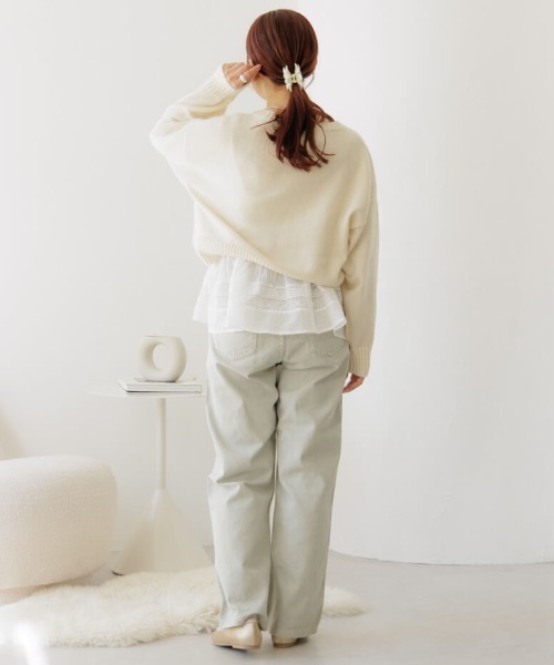 flower（フラワー）の「サニーバギーパンツ（デニムパンツ・レディース・ミント/イエロー/ピンク・S/M）」の5枚目の写真