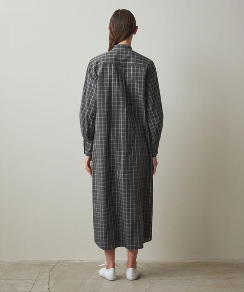 Steven Alan(スティーブンアラン)の「<Steven Alan>タイプライター チェック スタンドカラー ワンピース(シャツワンピース・レディース・ライトグレー/ダークグレー・M/S)」の7枚目の写真