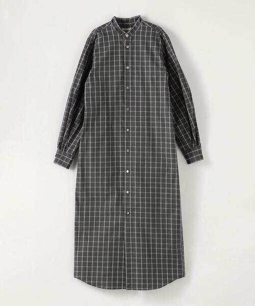 Steven Alan(スティーブンアラン)の「<Steven Alan>タイプライター チェック スタンドカラー ワンピース(シャツワンピース・レディース・ライトグレー/ダークグレー・M/S)」の8枚目の写真