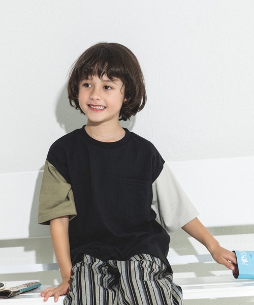 pairmanon（ペアマノン）の「【リンクコーデ】アソート ビッグシルエット 半袖Tシャツ（Tシャツ/カットソー・キッズ・ブルー系その他/グリーン系その他/グリーン系その他2/パープル/ホワイト/ピンク/ベージュ系その他/ベージュ系その他2/ライトグリーン/ホワイト系その他/パープル系その他/ブラック/ライトピンク/ピンク系その他/ライトベージュ/オリーブ/ライトブルー/ブラック系その他2/ブラック系その他/ブルー・110/100/120/130/140/150/80/90）」の4枚目の写真