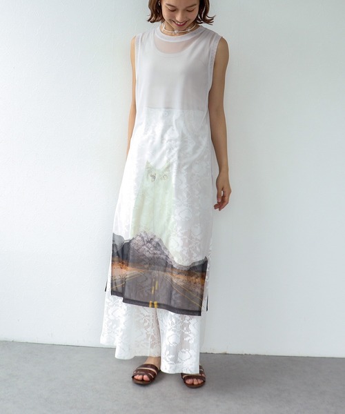 Three Four Time（ｽﾘｰﾌｫｰﾀｲﾑ）の「obakeCATチュールレイヤードワンピース（ワンピース・レディース・アニマル・FREE）」の3枚目の写真