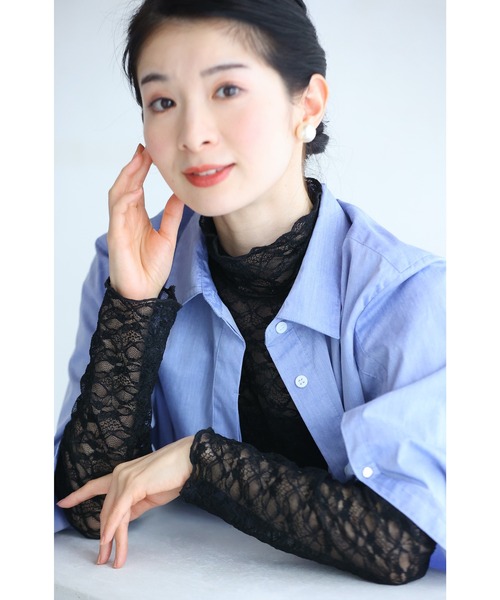 cawaii(カワイイ)の「肌をもう少し隠したい レースインナー(Tシャツ/カットソー・レディース・アイボリー/ブラック・FREE)」の20枚目の写真
