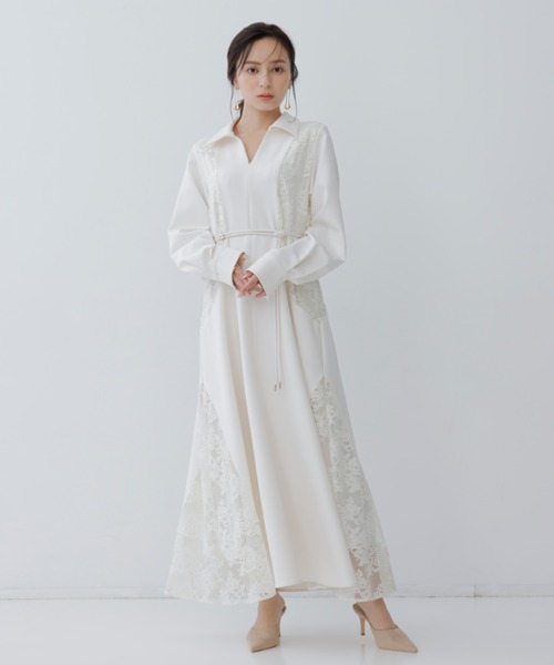 【新品未使用】anusns　アニュアンス　ブーケレースフレアワンピース　タグ付き anuans（アニュアンス）の「ブーケレーススウィッチフレアワンピース