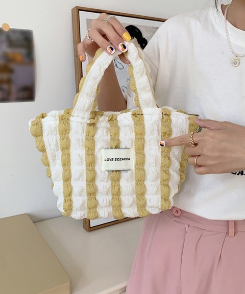 Miniministore(ミニミニストア)の「ミニトートバッグ ポップコーン軽量バッグ(ハンドバッグ・レディース・ピンク/イエロー/ブルー・FREE)」の3枚目の写真
