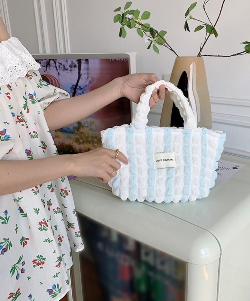 Miniministore(ミニミニストア)の「ミニトートバッグ ポップコーン軽量バッグ(ハンドバッグ・レディース・ピンク/イエロー/ブルー・FREE)」の15枚目の写真