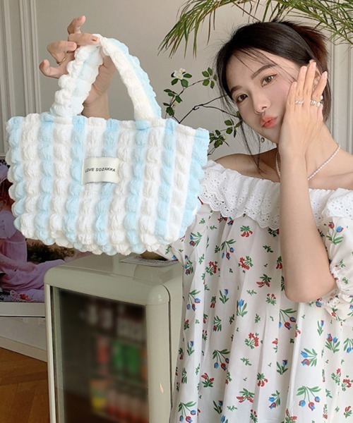 Miniministore(ミニミニストア)の「ミニトートバッグ ポップコーン軽量バッグ(ハンドバッグ・レディース・ピンク/イエロー/ブルー・FREE)」の16枚目の写真