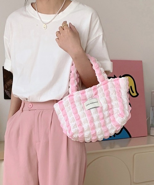 Miniministore(ミニミニストア)の「ミニトートバッグ ポップコーン軽量バッグ(ハンドバッグ・レディース・ピンク/イエロー/ブルー・FREE)」の17枚目の写真