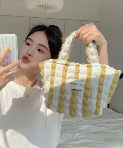 Miniministore(ミニミニストア)の「ミニトートバッグ ポップコーン軽量バッグ(ハンドバッグ・レディース・ピンク/イエロー/ブルー・FREE)」の19枚目の写真