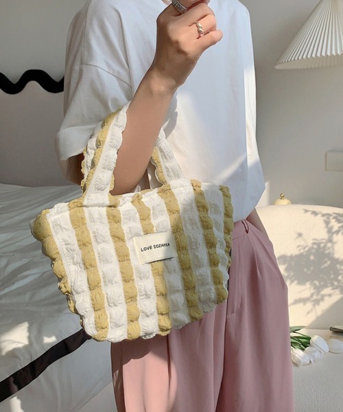 Miniministore(ミニミニストア)の「ミニトートバッグ ポップコーン軽量バッグ(ハンドバッグ・レディース・ピンク/イエロー/ブルー・FREE)」の8枚目の写真