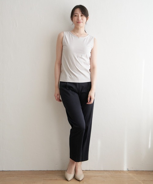 ikka(イッカ)の「【接触冷感/UVカット】コットンUSAアビガイルタンクトップ(タンクトップ・レディース・オフホワイト/ブラック/ライトグレー・S/M/L)」の8枚目の写真