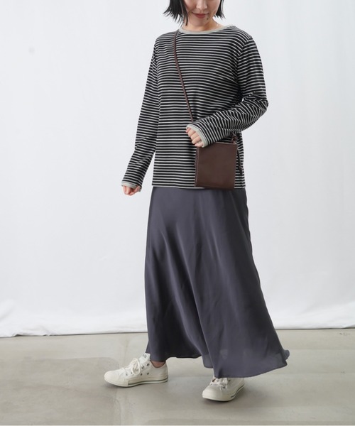 LUCA/LADY LUCK LUCA（ルカ/レディラックルカ）の「LC/LLL ボーダーニットリブロングスリーブTシャツ / パイピングボーダーカットソー（Tシャツ/カットソー・レディース・ピンク/ブラック/オフホワイト・FREE）」の11枚目の写真