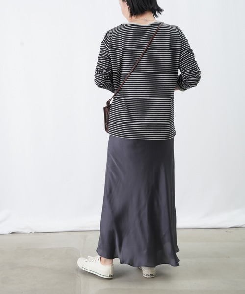 LUCA/LADY LUCK LUCA（ルカ/レディラックルカ）の「LC/LLL ボーダーニットリブロングスリーブTシャツ / パイピングボーダーカットソー（Tシャツ/カットソー・レディース・ピンク/ブラック/オフホワイト・FREE）」の12枚目の写真