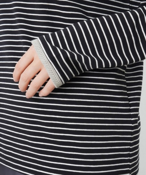 LUCA/LADY LUCK LUCA（ルカ/レディラックルカ）の「LC/LLL ボーダーニットリブロングスリーブTシャツ / パイピングボーダーカットソー（Tシャツ/カットソー・レディース・ピンク/ブラック/オフホワイト・FREE）」の15枚目の写真