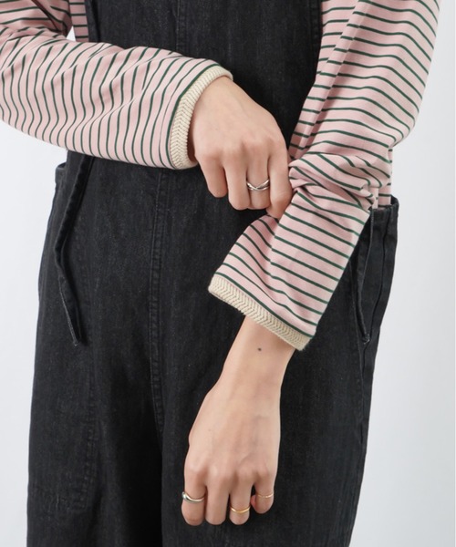 LUCA/LADY LUCK LUCA（ルカ/レディラックルカ）の「LC/LLL ボーダーニットリブロングスリーブTシャツ / パイピングボーダーカットソー（Tシャツ/カットソー・レディース・ピンク/ブラック/オフホワイト・FREE）」の21枚目の写真