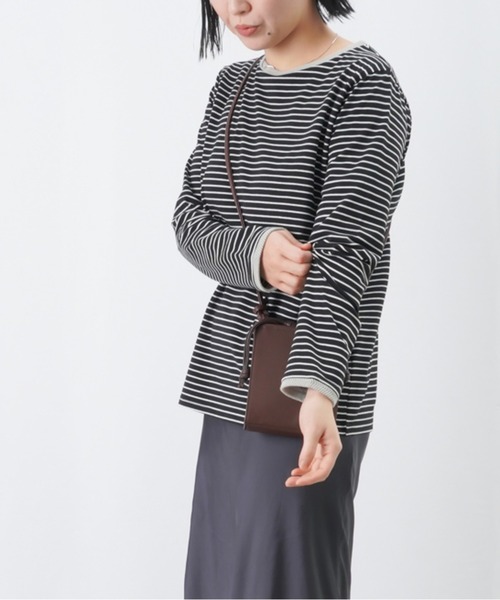 LUCA/LADY LUCK LUCA（ルカ/レディラックルカ）の「LC/LLL ボーダーニットリブロングスリーブTシャツ / パイピングボーダーカットソー（Tシャツ/カットソー・レディース・ピンク/ブラック/オフホワイト・FREE）」の9枚目の写真