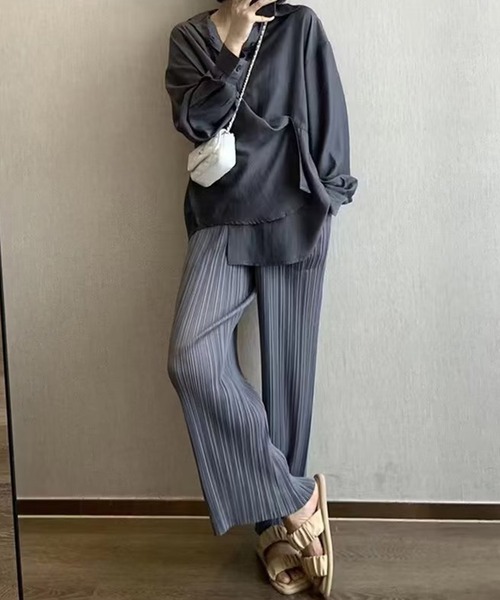 aimoha（アイモハ）の「プリーツクロスイージーパンツ フリーカット（その他パンツ・レディース・グリーン/グレー/ブラック・SMALL/MEDIUM/LARGE）」の17枚目の写真