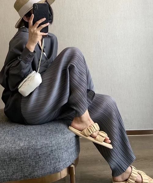 aimoha（アイモハ）の「プリーツクロスイージーパンツ フリーカット（その他パンツ・レディース・グリーン/グレー/ブラック・SMALL/MEDIUM/LARGE）」の18枚目の写真