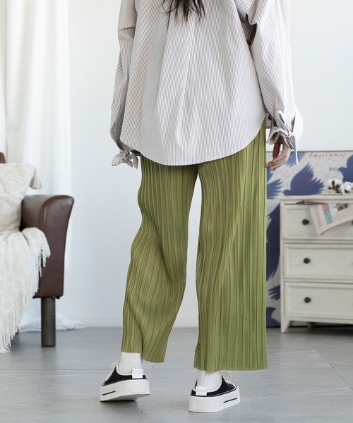 aimoha（アイモハ）の「プリーツクロスイージーパンツ フリーカット（その他パンツ・レディース・グリーン/グレー/ブラック・SMALL/MEDIUM/LARGE）」の6枚目の写真