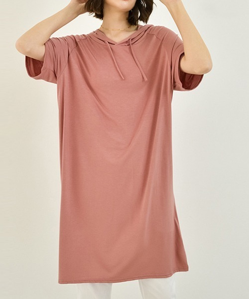 Miniministore(ミニミニストア)の「無地 ロング丈 Tシャツ ワンピース 夏(Tシャツ/カットソー・レディース・ダークグレー/ネイビー/ブラウン/レッド/ブルー/ブラック・FREE)」の15枚目の写真