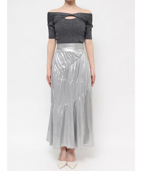 RESEXXY（リゼクシー）の「メタリックギャザーマーメイドスカート（スカート・レディース・ゴールド/シルバー・FREE）」の6枚目の写真