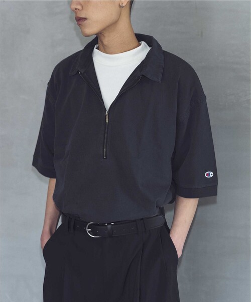 champion × monkey time ピグメント　ポロシャツ Champion × monkey time＞ ピグメント スキッパー ポロシャツ
