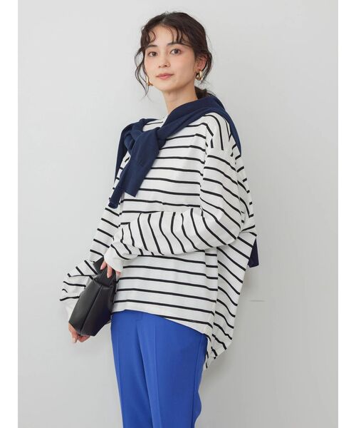 AMERICAN HOLIC(アメリカンホリック)の「ドルマンコクーンカットプルオーバー①(Tシャツ/カットソー・レディース・その他7/ブルー/オフホワイト/ブラック・M/L)」の9枚目の写真