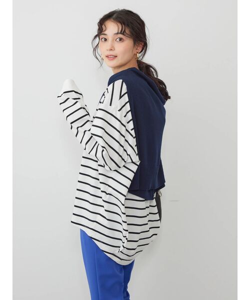 AMERICAN HOLIC(アメリカンホリック)の「ドルマンコクーンカットプルオーバー①(Tシャツ/カットソー・レディース・その他7/ブルー/オフホワイト/ブラック・M/L)」の10枚目の写真