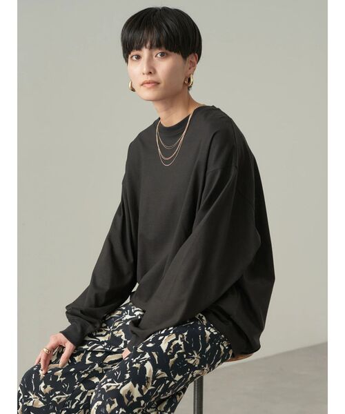 AMERICAN HOLIC(アメリカンホリック)の「ドルマンコクーンカットプルオーバー①(Tシャツ/カットソー・レディース・その他7/ブルー/オフホワイト/ブラック・M/L)」の18枚目の写真