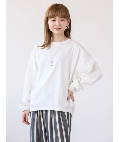 AMERICAN HOLIC(アメリカンホリック)の「ドルマンコクーンカットプルオーバー①(Tシャツ/カットソー・レディース・その他7/ブルー/オフホワイト/ブラック・M/L)」の21枚目の写真