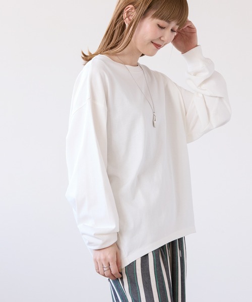 AMERICAN HOLIC(アメリカンホリック)の「ドルマンコクーンカットプルオーバー①(Tシャツ/カットソー・レディース・その他7/ブルー/オフホワイト/ブラック・M/L)」の6枚目の写真