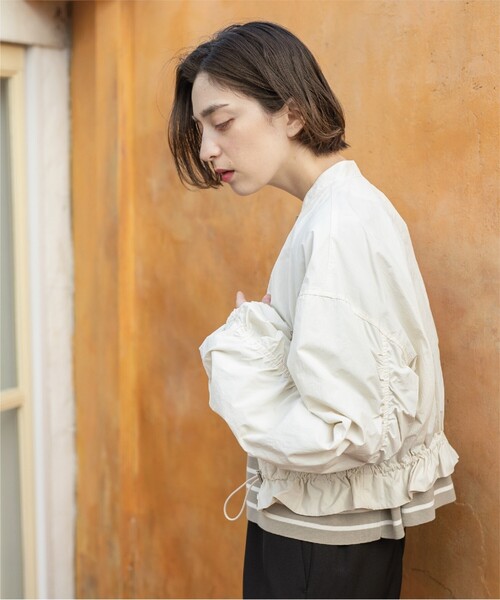 OPAQUE.CLIP（オペークドットクリップ）の「◆≪VERY掲載≫ナイロンシャーリングブルゾン【洗濯機洗い可】（ブルゾン・レディース・オフホワイト/ブラック・36/38）」の19枚目の写真