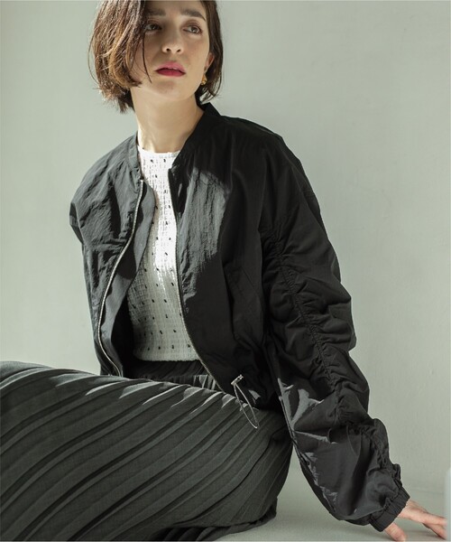 OPAQUE.CLIP（オペークドットクリップ）の「◆≪VERY掲載≫ナイロンシャーリングブルゾン【洗濯機洗い可】（ブルゾン・レディース・オフホワイト/ブラック・36/38）」の11枚目の写真